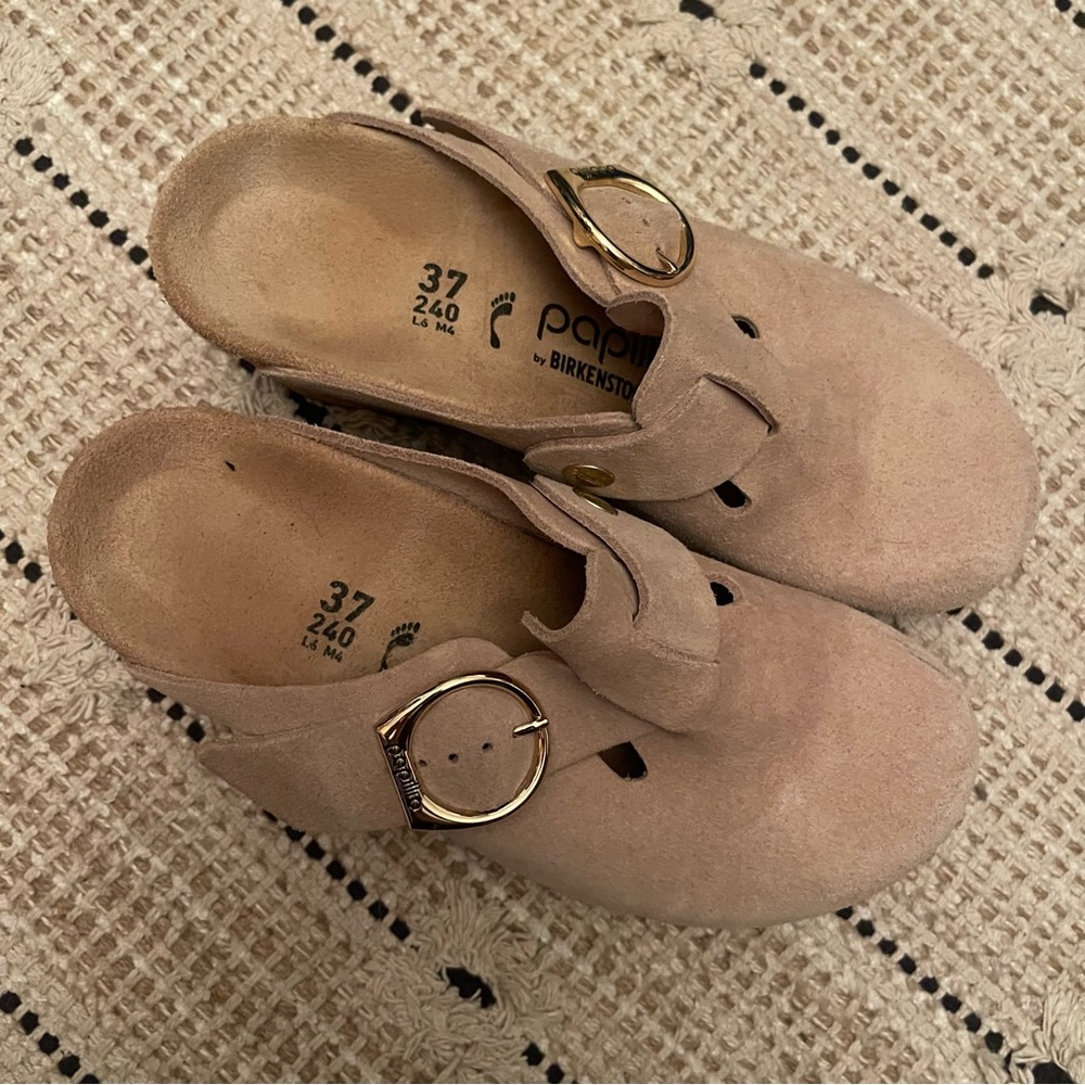 Birkenstock | Fanny Suede Cork Heel Mule 37 - Picture 3 of 8
